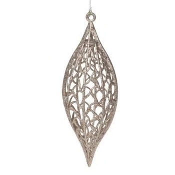 9" Gold Hanging Finial icicle w/Glitter Ornament 058051