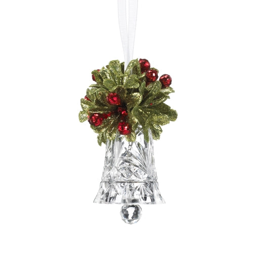 Clear Mistletoe Krystal Bell Ornament 242813