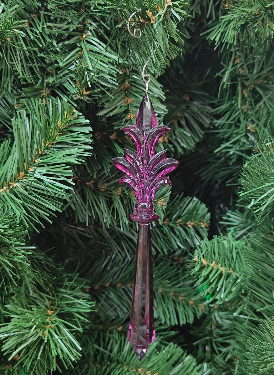 4.5" Purple Acrylic Fleur De Lis Ornaments 5183017
