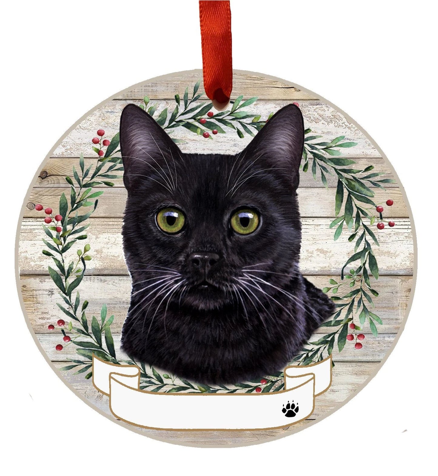 E&S Cat Christmas Ornament (Black Cat) 551-5