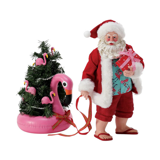 Santa Flamingos Float 6014785
