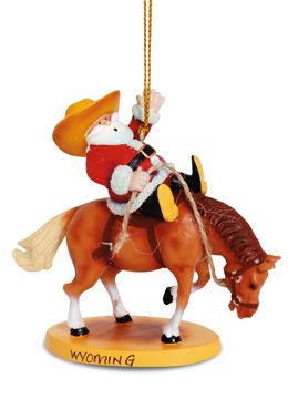 Santa Riding Rodeo Horse Ornament 855-68