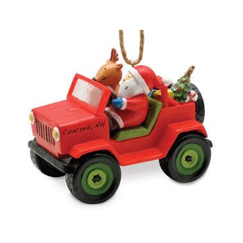 Santa & Reindeer in Jeep Ornament 856-73