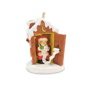 Santa Sitting in Outhouse Ornament 866-50
