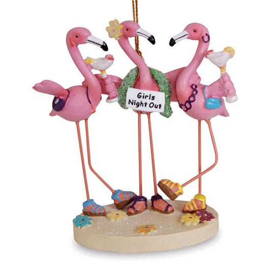 3 Pink Flamingo's Partying "Girls' Night Out" Ornament 873-20