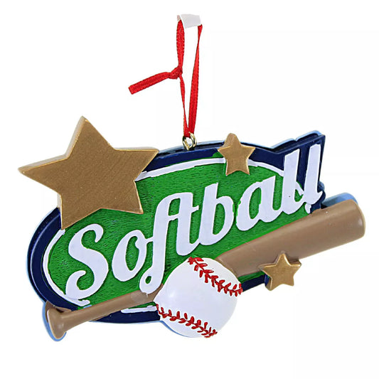 Softball With Bat & Ball Ornament A1914