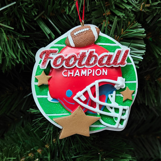 Football Champion Ball & Helment Ornament A1915