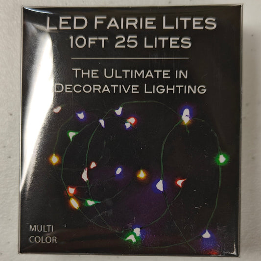 Multi Color LED Lighted Fairy Lights, 10ft 25 Lights BAT0322M