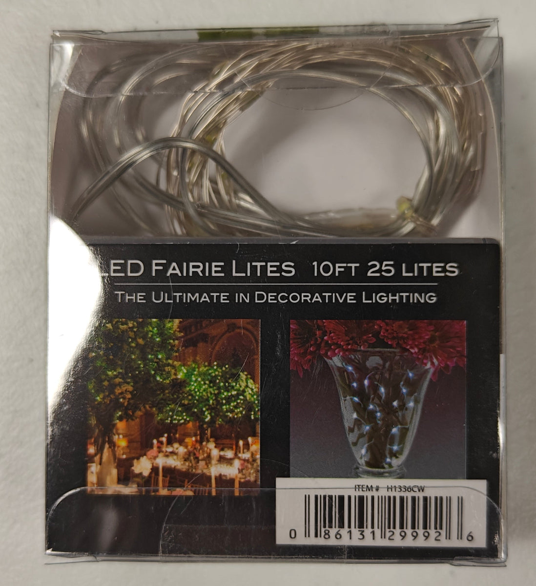 Cool White LED Lighted Fairy Lights, 10ft 25 Lights H1336CW