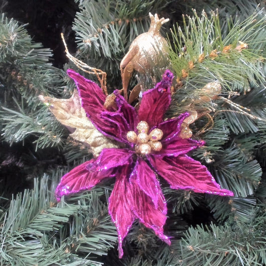 Regency Single Poinsettia Pine Floral Pick MTX30079