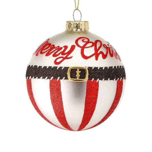 4.5" White & Red Santa "Merry Christmas" Ornament MTX65284