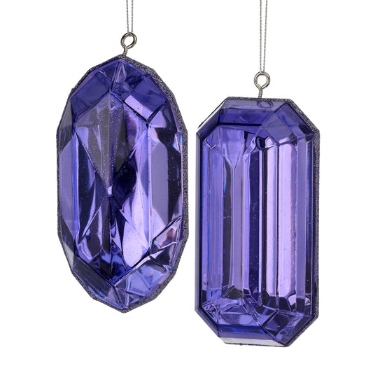 5" Acrylic Oblong Purple Ornament MTX67414