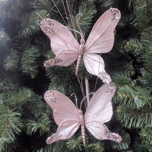 Regency Blush Butterfly Spray with Sequons Edges MTX70435