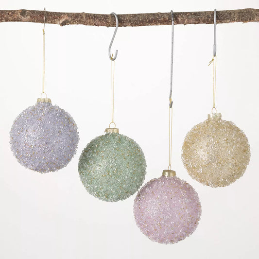 5" Multicolor Beaded, Jeweled & Glitter Ball Ornaments OR10606
