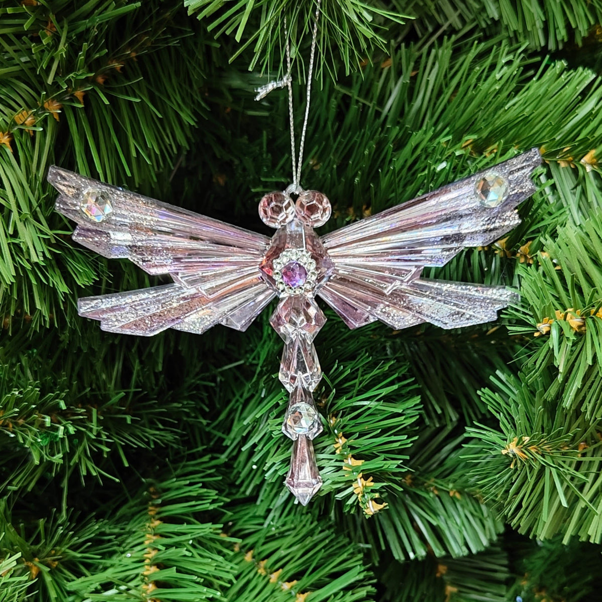 Purple Acrylic Glitter & Jeweled Butterfly or Dragon Ornaments T2788