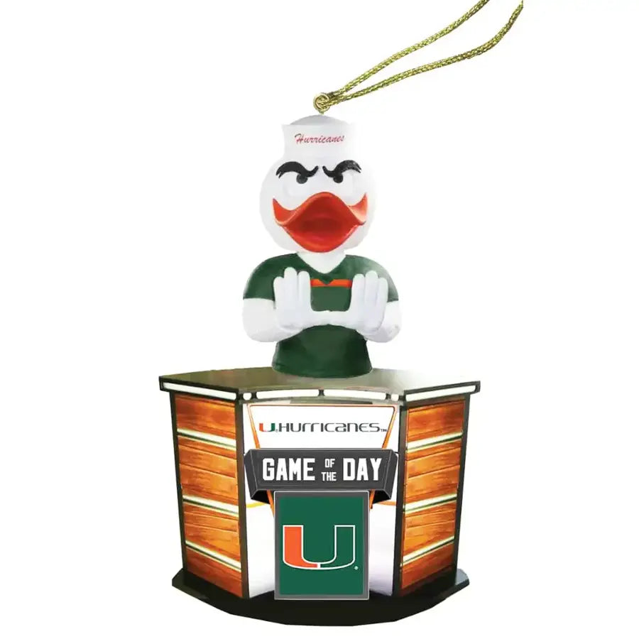 Miami Hurricanes 4" Game of the Day Ornament UMH046