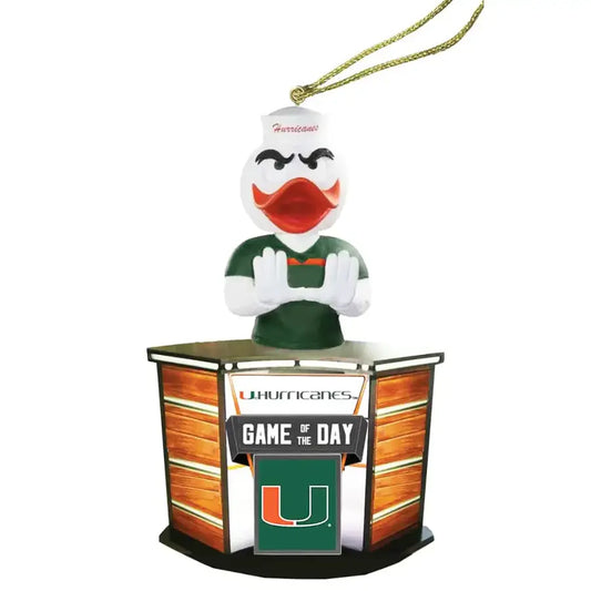 Miami Hurricanes 4" Game of the Day Ornament UMH046