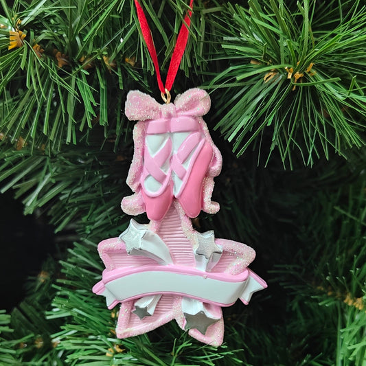 4" Pink Cermanic Ballerina Shoes with Star Ornament (Customizable) W8323