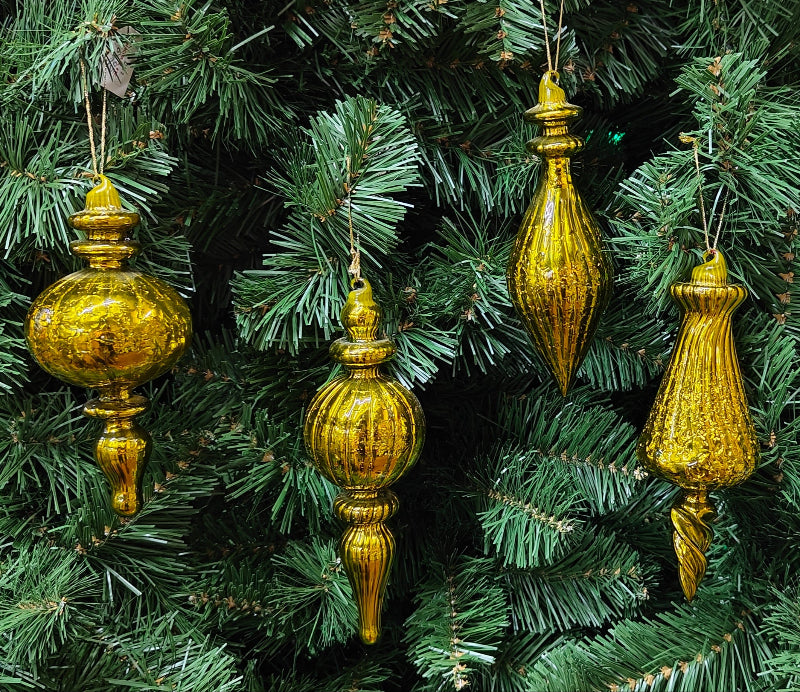 6"-7" Gold Glass Finial Ornaments XY253831