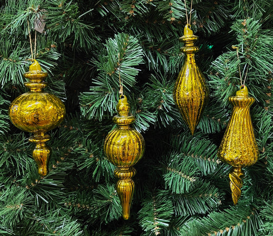 6"-7" Gold Glass Finial Ornaments XY253831