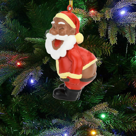 Mooning Santa Claus Christmas Ornament - Dark Tone 0139