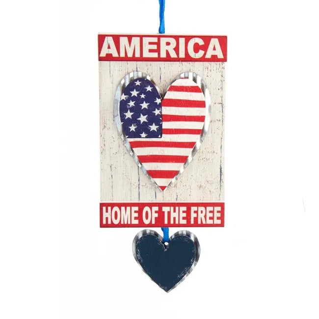 Americana Heart and Star Plaque Ornaments G0250