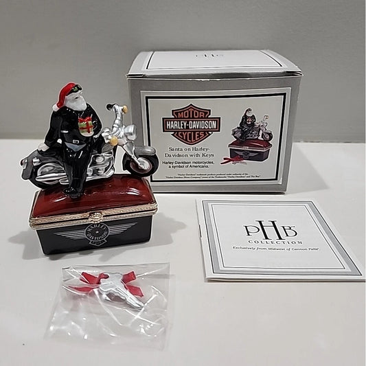 Santa on Harley-Davidson with Keys Hinged Box 37449-8