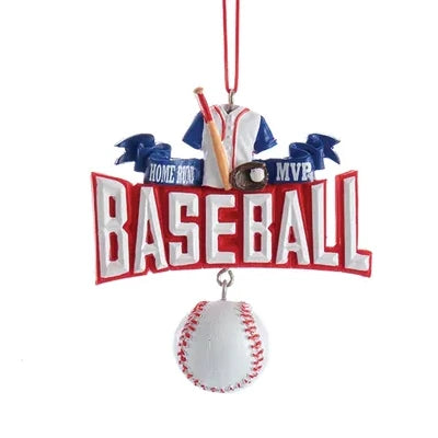 3 Sports Ornaments, Baseball, Football & Soccer J8563