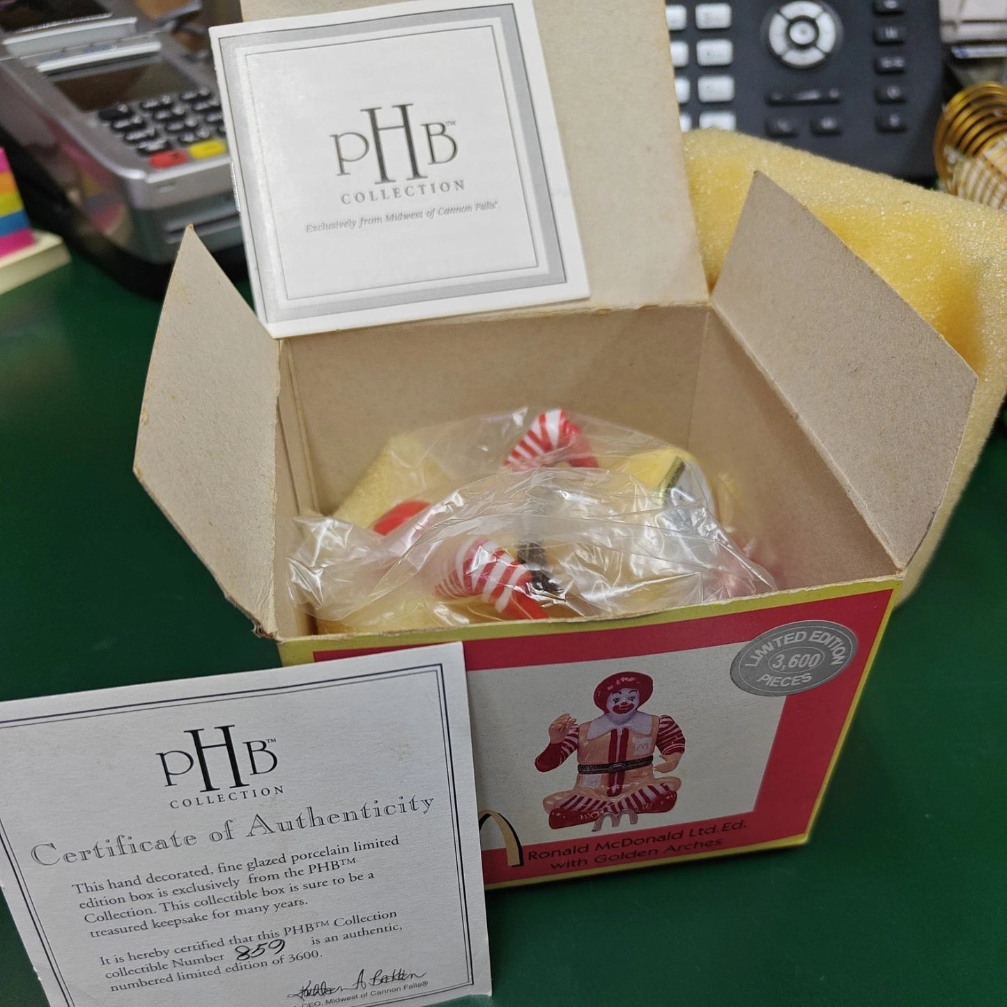 Ronald McDonald Ltd. Ed. with Golden Arches Hinged Box