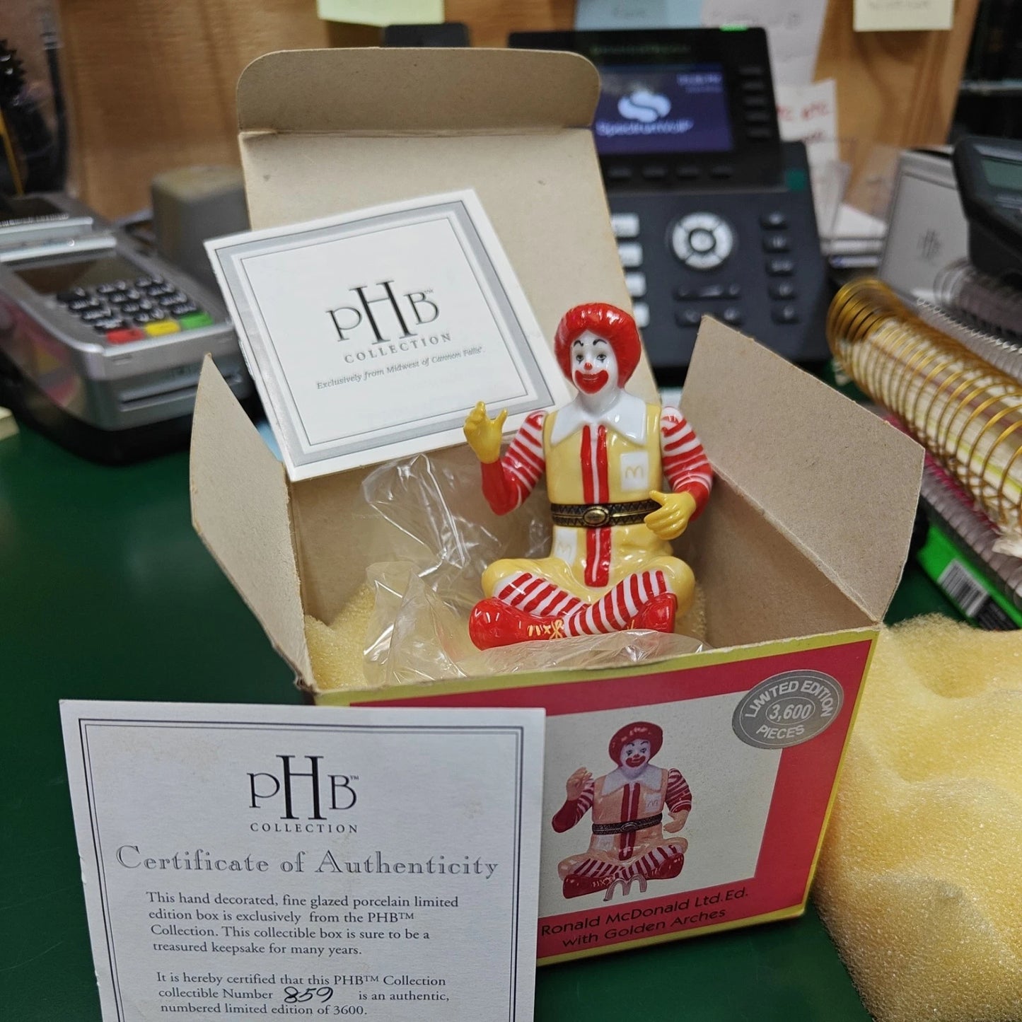 Ronald McDonald Ltd. Ed. with Golden Arches Hinged Box