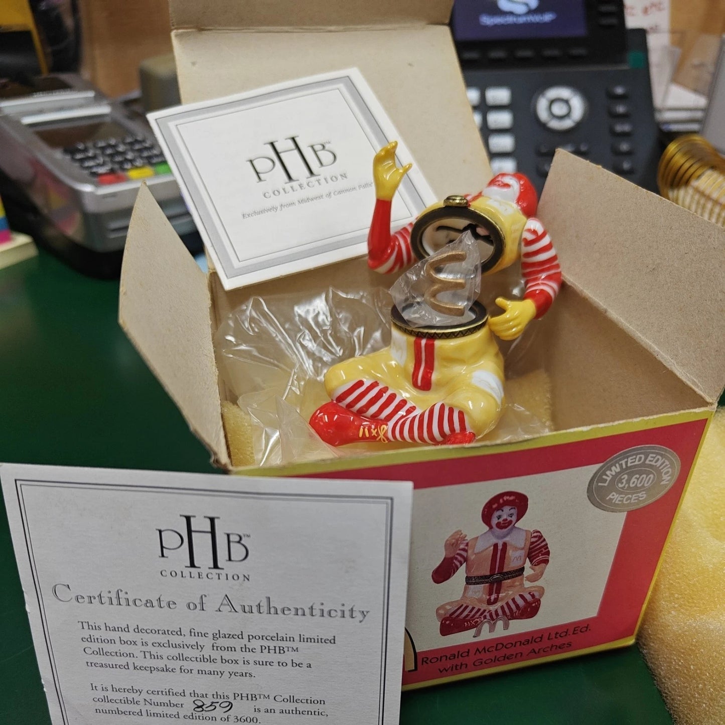 Ronald McDonald Ltd. Ed. with Golden Arches Hinged Box