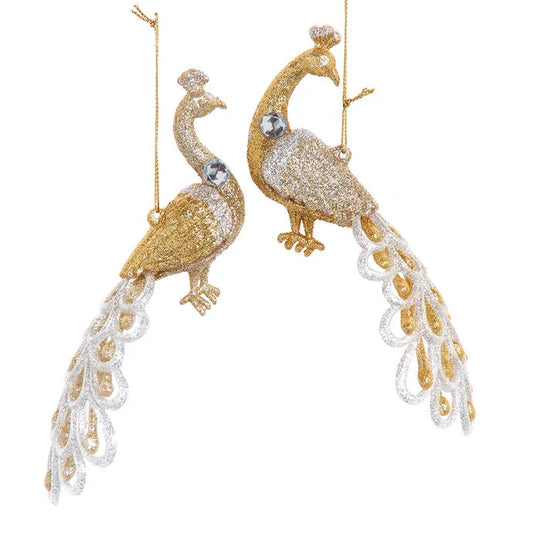 Gold & Silver Glitter Jeweled Ornament T3488