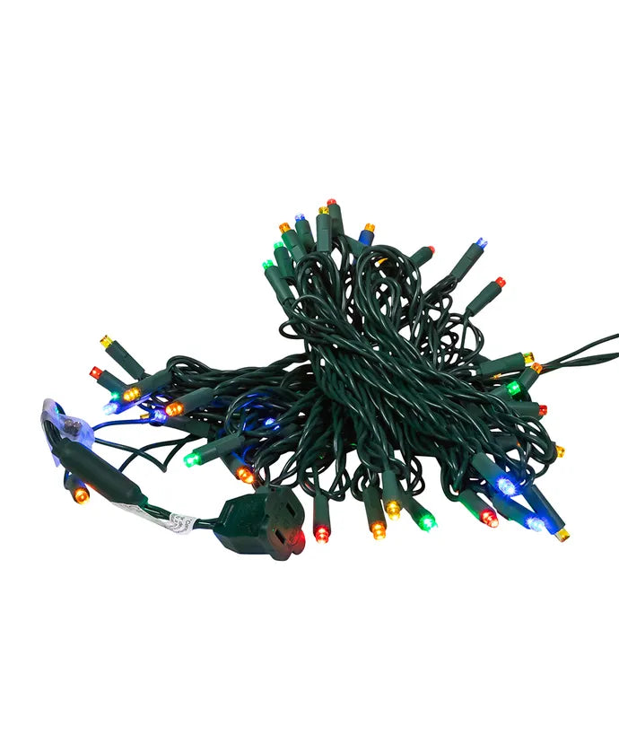 50-Count Multi 5MM LED Christmas Lights, 25 ft Green Wire UL4100MU