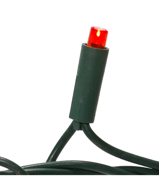50-Count Red 5MM LED Christmas Lights, 25 ft Green Wire UL4100R