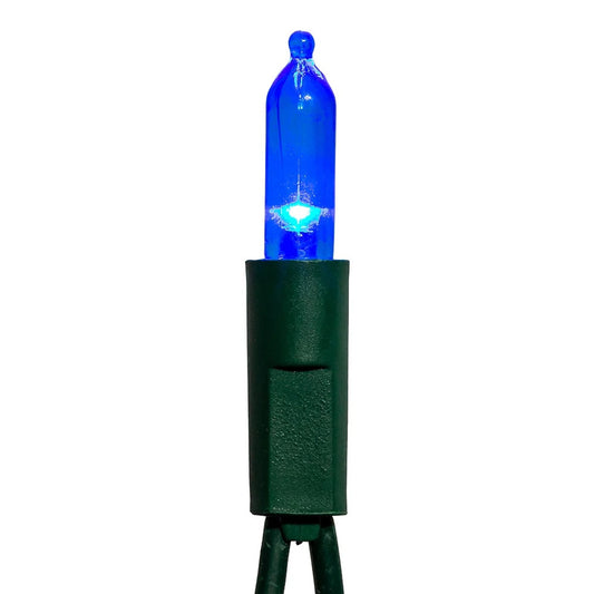 50-Count Blue LED Christmas Lights, 25 ft Green Wire UL4113B