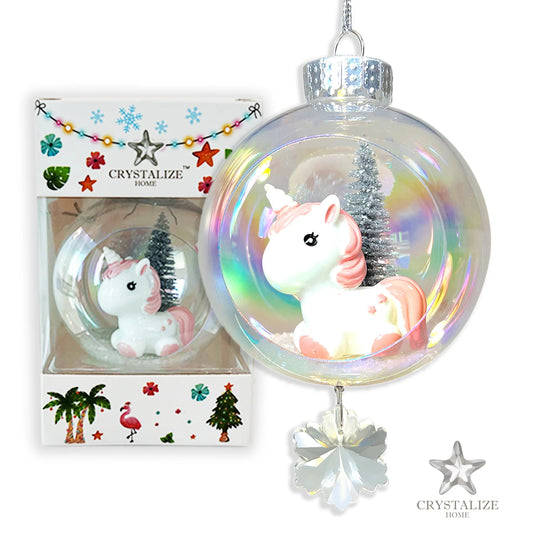 Baby Unicorn Plastic Ornament with Magnetic Crystal 3"x7" AF322