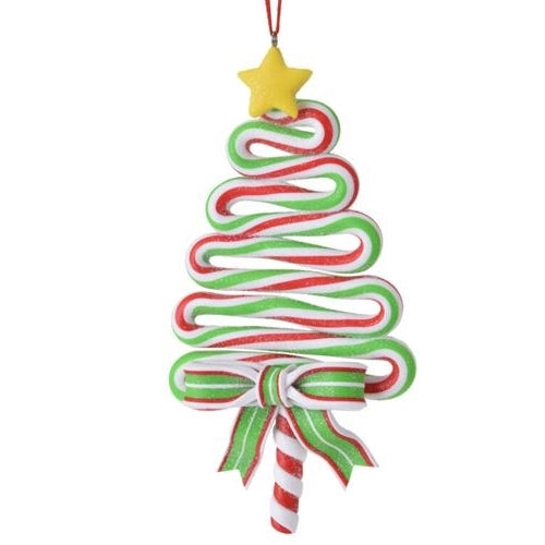 6" Green, Red & White Candy Cane Christmas Tree Ornament 046395