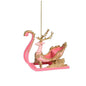 Pink & Gold Deer Sleigh Ornament 29-29638