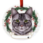 E&S Cat Christmas Ornament (Tabby, Silver) 551-9
