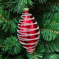Glass Red Ball, Finial & Top with Glitter Swirl Ornament 644896
