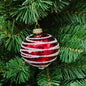 Glass Red Ball, Finial & Top with Glitter Swirl Ornament 644896