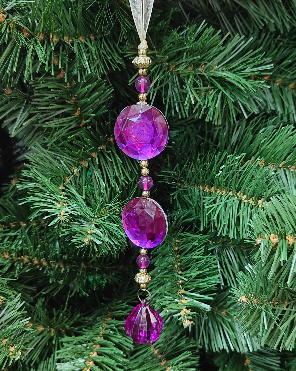 7" Purple Acrylic Rectangular & Circular Drop Ornaments 79.00010