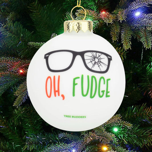 Oh Fudge Funny Glass Christmas Ornament 4102