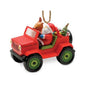 Santa & Reindeer in Jeep Ornament 856-73