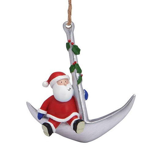 Coastal Santa Sitting on Anchor Ornament 863-30