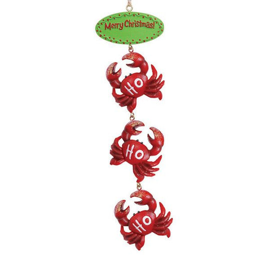 Merry Christmas 3 Crabs Ho Ho Ho Ornament 873-46