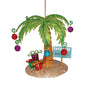 Metal Glitter Palm Tree w/Paradise sign ornament 875-14