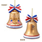 3.5" America 250th Anniversary Liberty Bell With Red, White & Blue Bow Ornament AE2261