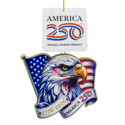3" America 250th 1776-2026 3-D Eagle Head With Flag Ornament AE2264