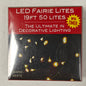 Warm White LED Lighted Fairy Lights (w/Timer), 19ft 50 Lights BAT0315WW